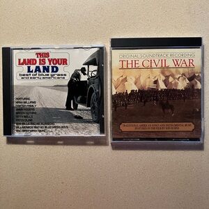 Two Traditional CDs of American Singers and Musicians.  Soundtrack of Civil War.